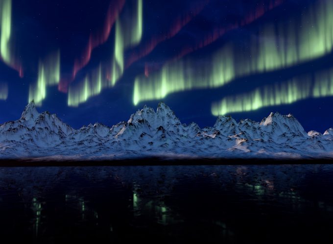 Wallpaper northern lights, mountains, 4k, Nature 237848576